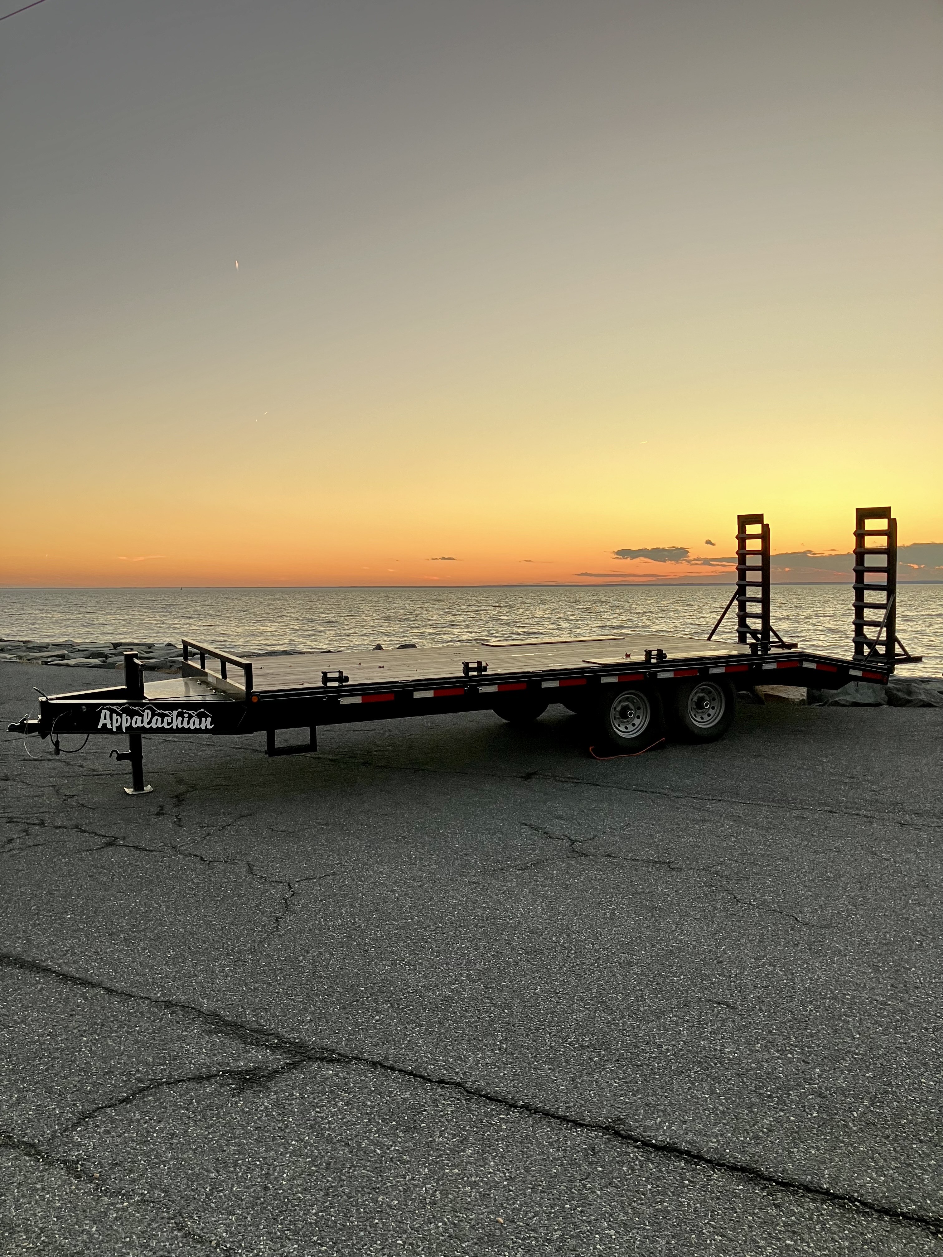 22ft Deck Over Trailer rental available in Laurel, Maryland - Heavy duty Appalachian trailer with dual loading ramps